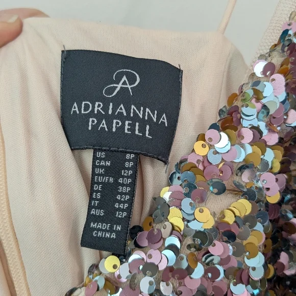 Adrianna Papell Multicolored Sequin Midi Dress - Picture 5 of 8